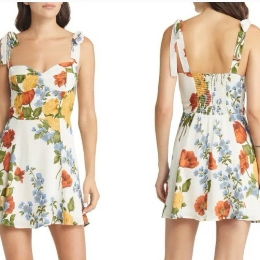 NEW, Reformation Niara Floral Mini Dress in multi size 10 #MD1352